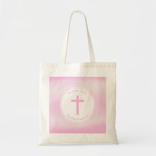 Tote Bag Aquarelle rose communion (Devant)