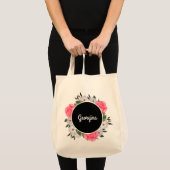 Tote Bag Aquarelle rose et blanc Roses Cercle Wreath (Devant (produit))