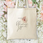 Tote Bag Aquarelle rose Fleur fille personnalisée<br><div class="desc">Simple et chic Flower Girl reconnaissance mariage sac fourre-tout avec une police manuscrite soutenue par une douce fleur d'aquarelle pastel dans un rose rose poussiéreux et personnalisée avec son nom. OPTIONS : Montré dans le style de base Taille moyenne : d'autres tailles et styles sont disponibles sur la page de...</div>