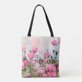 Tote Bag Aquarelle rose Fleur moderne Cosmopolite (Dos)