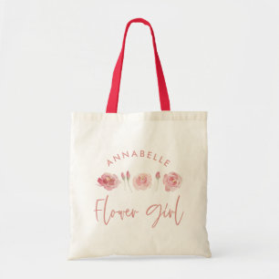 Tote Bag Aquarelle rose girly floral chic fille fleur
