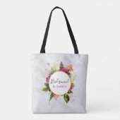 Tote Bag Aquarelle rose moderne Bouquet floral (Dos)