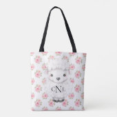 Tote Bag Aquarelle rose monogramme Mouton floral (Dos)