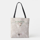 Tote Bag Aquarelle Rose Pâle et Rose Fleurie aux Dentelles  (Dos)