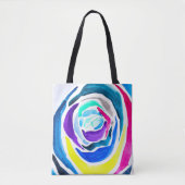 Tote Bag Aquarelle rose pop art bleu (Devant)