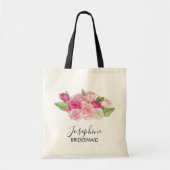 Tote Bag Aquarelle rose Roses mariée de la fête de mariage (Devant)