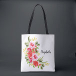 Tote Bag Aquarelle rose rouge Épaule florale<br><div class="desc">Design floral rouge et rose aquarelle sur un sac fourre-tout. Parfait pour vous-même ou offrir en cadeau pour cadeau d'anniversaire,  cadeau de douche nuptiale,  fête de jardin et plus. CHANGER ou AJOUTER du texte,  cliquez simplement sur le lien Customiser plus loin. CORRESPONDRE des articles dans notre magasin.</div>