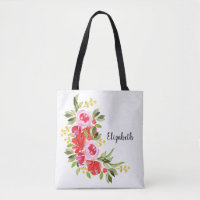 Aquarelle rose rouge Épaule florale