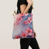Tote Bag Aquarelle rose Sakura enchante Fourre-tout (De près)