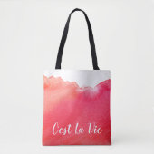 Tote Bag Aquarelle rouge C'est La Vie (Devant)