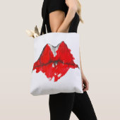 Tote Bag Aquarelle rouge lèvres (De près)