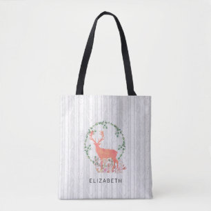 Tote Bag Aquarelle Russe Reindeer Boho personnalisée