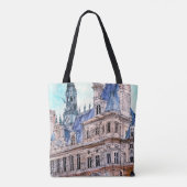 Tote Bag Aquarelle Rustic Hotel de Ville des destinations | (Dos)