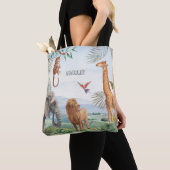 Tote Bag Aquarelle Safari sauvage Jungle Animaux africains (De près)