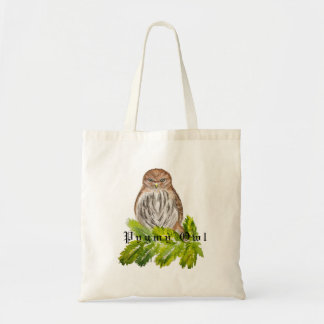 Tote Bag Aquarelle Saw Whet Cute Little Owls