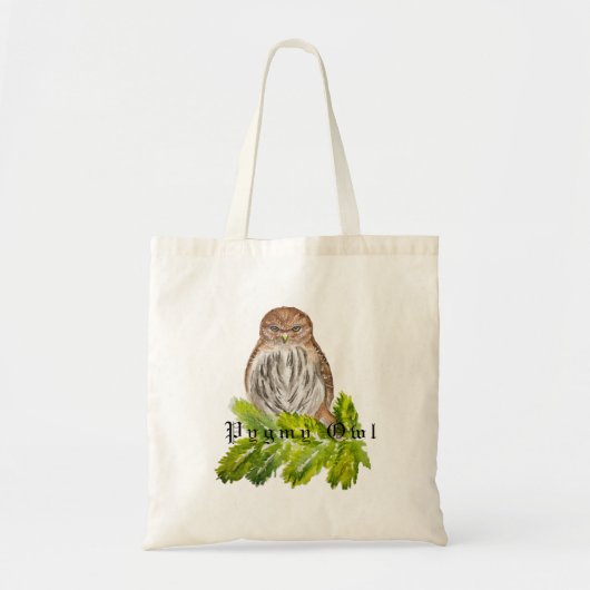 Tote Bag Aquarelle Saw Whet Cute Little Owls (Devant)