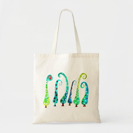 Tote Bag Aquarelle simienne arbres de Noël (Devant)