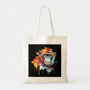 Tote Bag Aquarelle Singe Colorful Amoureux des animaux de l