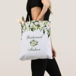Tote Bag Aquarelle Sirène d'eau verte et blanche<br><div class="desc">Aquarelle Vert et blanc Sac fourre-tout de la servante</div>