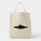 Tote Bag Aquarelle Skyline de Chicago noir et blanc (Dos)