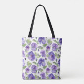 Tote Bag Aquarelle Style Pansy violet Type Fleurs (Dos)
