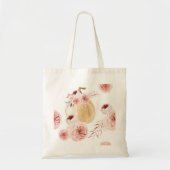 Tote Bag Aquarelle tendance Citrouille et fleurs | Automne (Devant)