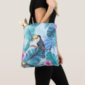 Tote Bag Aquarelle Toucans : Tropical Seamless (De près)