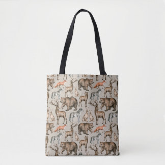 Tote Bag Aquarelle transparente motif avec animosité de for