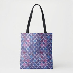 Tote Bag Aquarelle transparente Violet motif floral