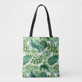Tote Bag Aquarelle Tropical Feuilles Green Design (Devant)