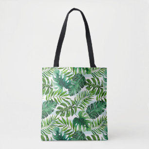 Tote Bag Aquarelle Tropical Feuilles Green Design