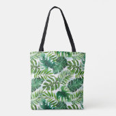 Tote Bag Aquarelle Tropical Feuilles Green Design (Dos)