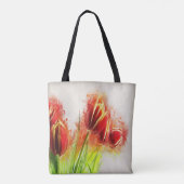 Tote Bag Aquarelle Tulipes rouge Jaune Fleur (Dos)