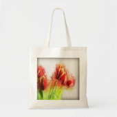 Tote Bag Aquarelle Tulipes rouge Jaune Fleur (Devant)