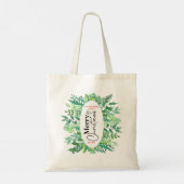 Tote Bag : Aquarelle Vert Grass - Fête de Noël (Dos)