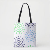 Tote Bag Aquarelle Vert Marine Bleu Clair Pétales de Fleur (Devant)