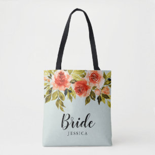 Tote Bag Aquarelle verte à la menthe