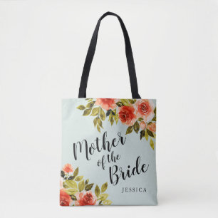 Tote Bag Aquarelle verte à la menthe Florale Mère de la mar
