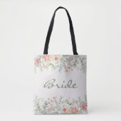 Tote Bag Aquarelle verte de la taille de la pêche Mariée fl (Devant)