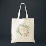 Tote Bag Aquarelle verte Floral Bridesmaid Favoriser<br><div class="desc">Doté d'une délicate aquarelle jardin de campagne rose garland verdoyant, ce sac fourre-tout botanique chic est un ajout élégant à votre événement mariage. Idéal pour les demoiselles d'honneur, huissier, mère ou père de la mariée ou du marié ou toute autre personne qui est la clé de votre journée spéciale. Conçu...</div>