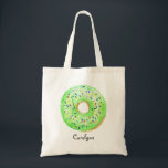 Tote Bag Aquarelle verte mignonne Donut avec arrosage perso<br><div class="desc">Aquarelle verte mignonne Donut avec arrosage Sac fourre-tout personnalisé | Sac fourre-tout personnalisable avec écrou vert à l'aquarelle et arrosage coloré. Ce sac fourre-tout de beignes mignon sera parfait comme cadeau personnalisé. Personnalisez en ajoutant un nom ou une courte phrase. D'autres couleurs de beignes sont disponibles.</div>