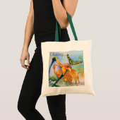 Tote Bag Aquarelle verte tropicale de papillon (Devant (produit))