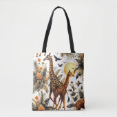 Tote Bag Aquarelle vintage de Giraffe (Devant)