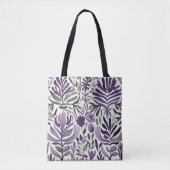 Tote Bag Aquarelle violette Plante (Devant)