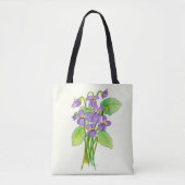 Tote Bag Aquarelle violette sauvage (Devant)