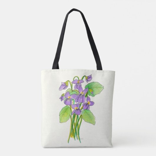 Tote Bag Aquarelle violette sauvage (Dos)