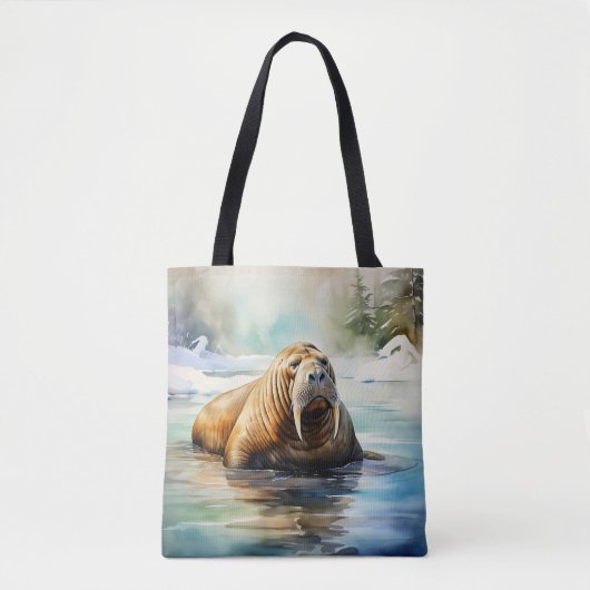 Tote Bag Aquarelle Walrus Arctic (Devant)