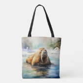 Tote Bag Aquarelle Walrus Arctic (Dos)