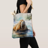 Tote Bag Aquarelle Walrus Arctic (De près)