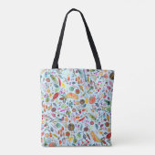 Tote Bag Aquarelle Whimsical colorée Fruits Légumes (Dos)